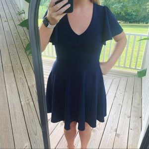 Navy Open Back Dress